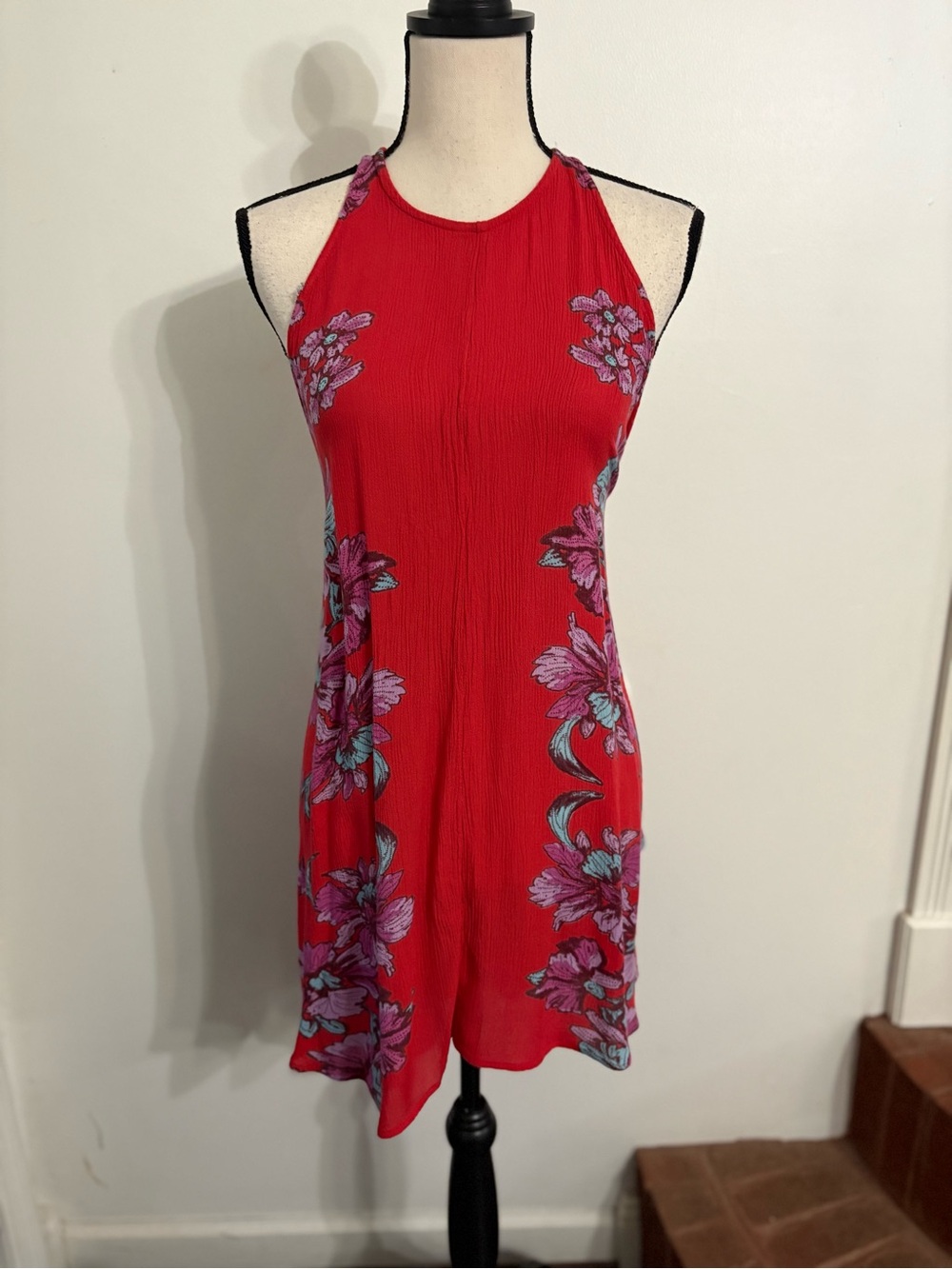 Free People paint the sun red boho side tie dress Small - Picture 2 of 9